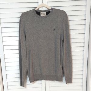 Scotch & Soda Sweater, Size Large, Crewneck, Long‎ Sleeves, Gray, Stretch Knit